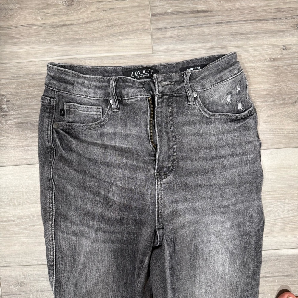 Judy Blue Charcoal Short Skinny Jeans - Picture 3 of 8